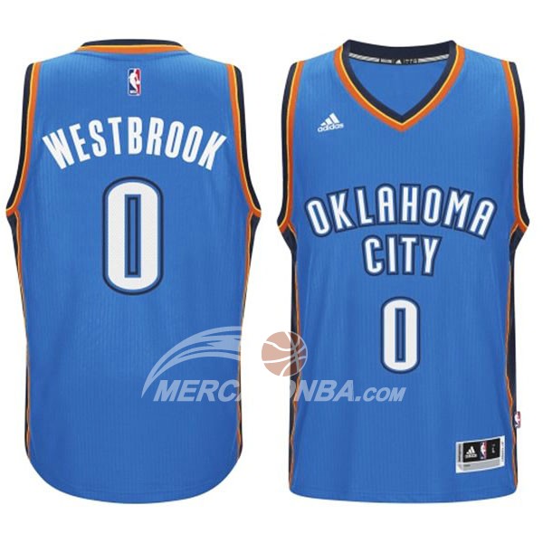 Maglia NBA Autentico Oklahoma City Thunder Westbrook 2014-15 Azul